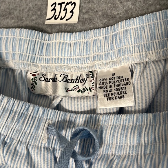 Vintage Sarah Bentley Cropped Pants Size Small Coastal Striped Pullup High Rise - Picture 3 of 8